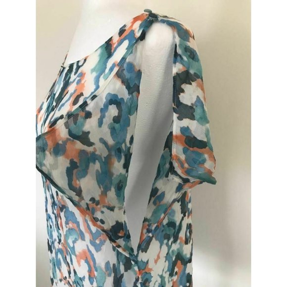 TOMMY BAHAMA 100% Silk Split Sleeve Blouse Womens Size XL Semi Sheer Flowy - Picture 6 of 9